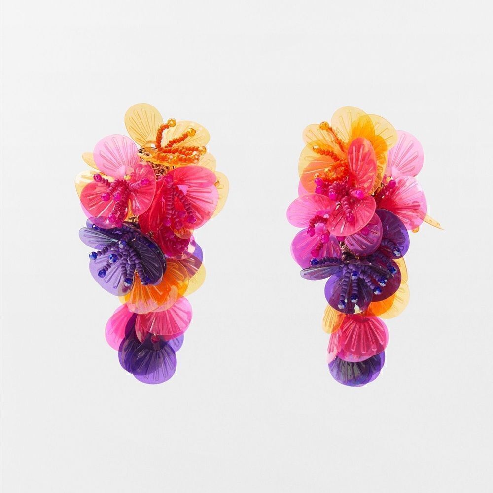 Flower drop earrings N532